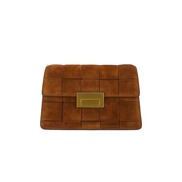 Loeffler Randall 'Delphine' Brown Leather Suede Clutch Bag - Picture 1 of 4